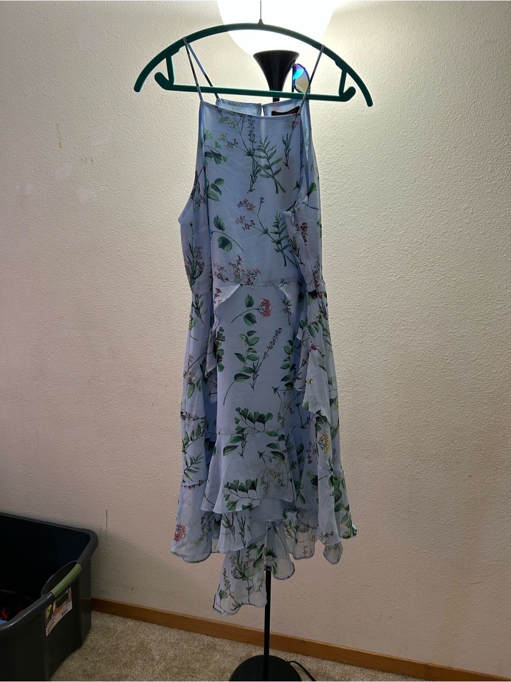 Banana Republic Light Blue Floral Halter Dress